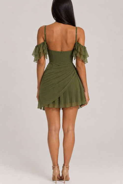 OLIVIA - olive mini dress